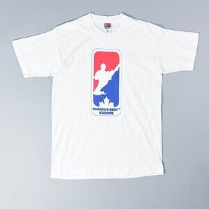 Vintage Graphic T-Shirt | 90's White 'Canada's Best Karate' Tee , Size L